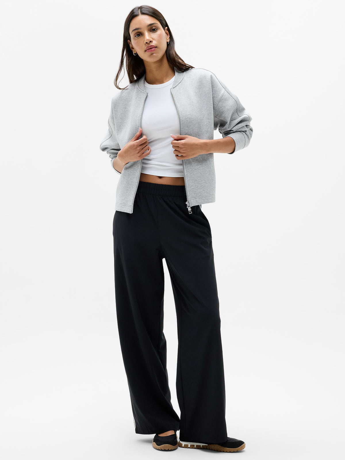 Form Knit Bomber Sweatshirt - Grey Heather