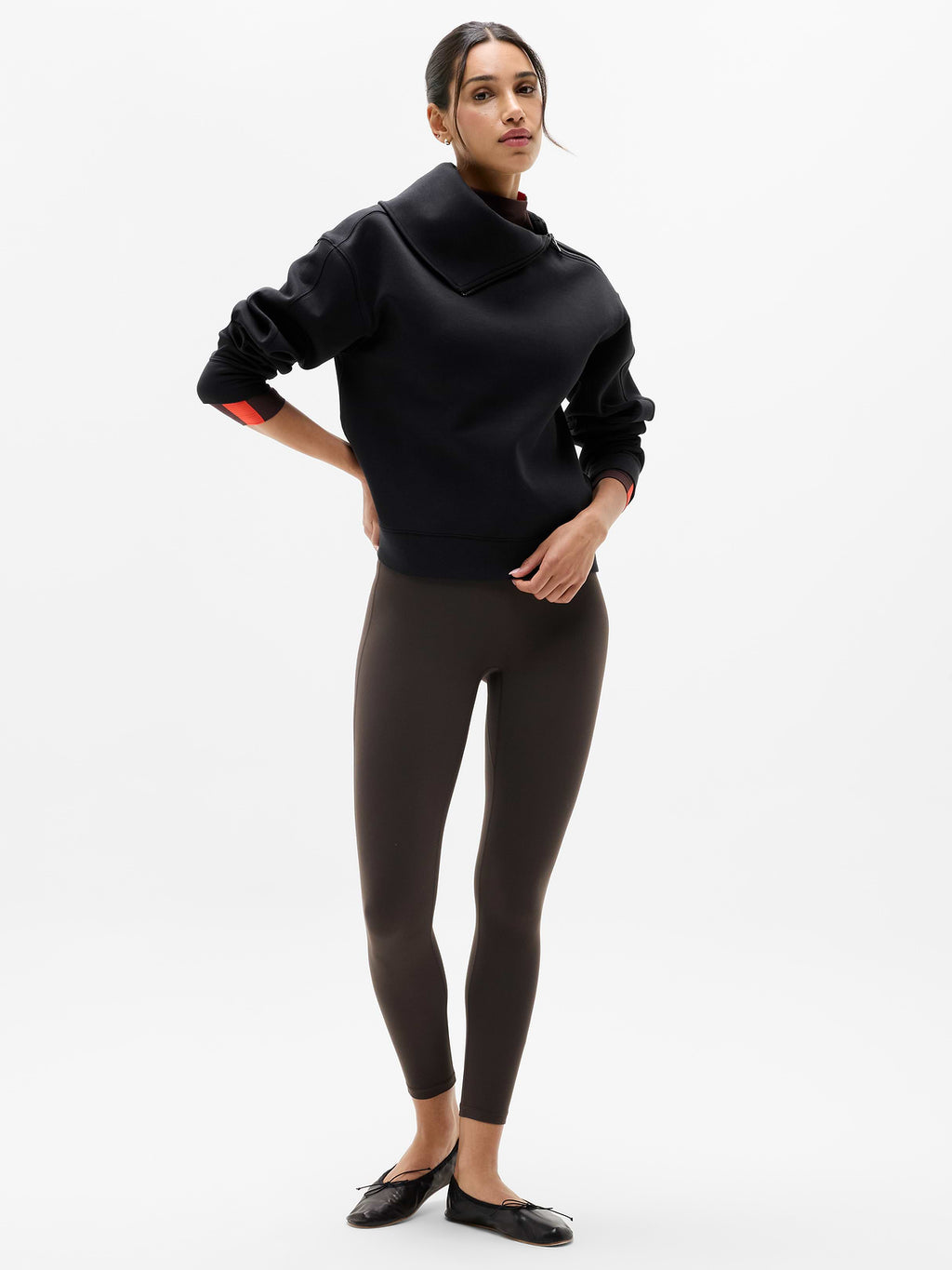 Form Knit Shawl Collar Sweatshirt - Black