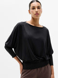 Dream Drape Long Sleeve Top - Black