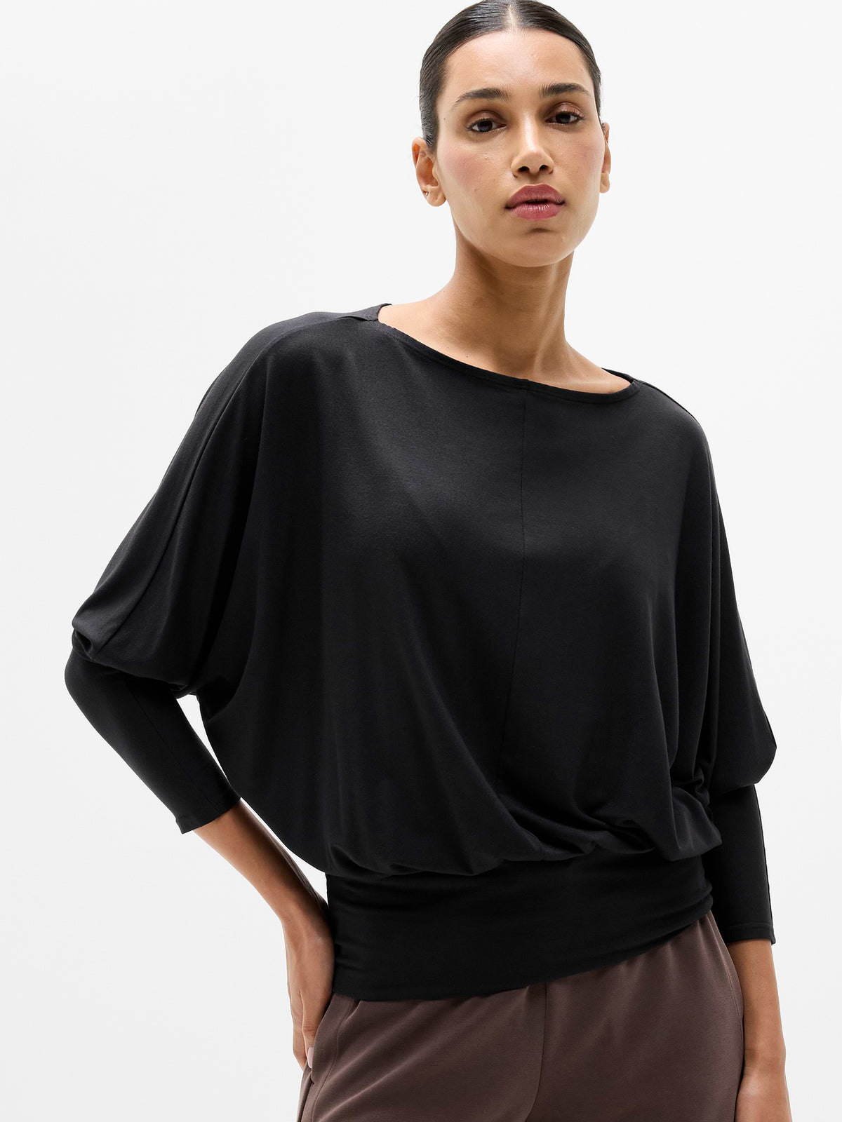 Dream Drape Long Sleeve Top - Black