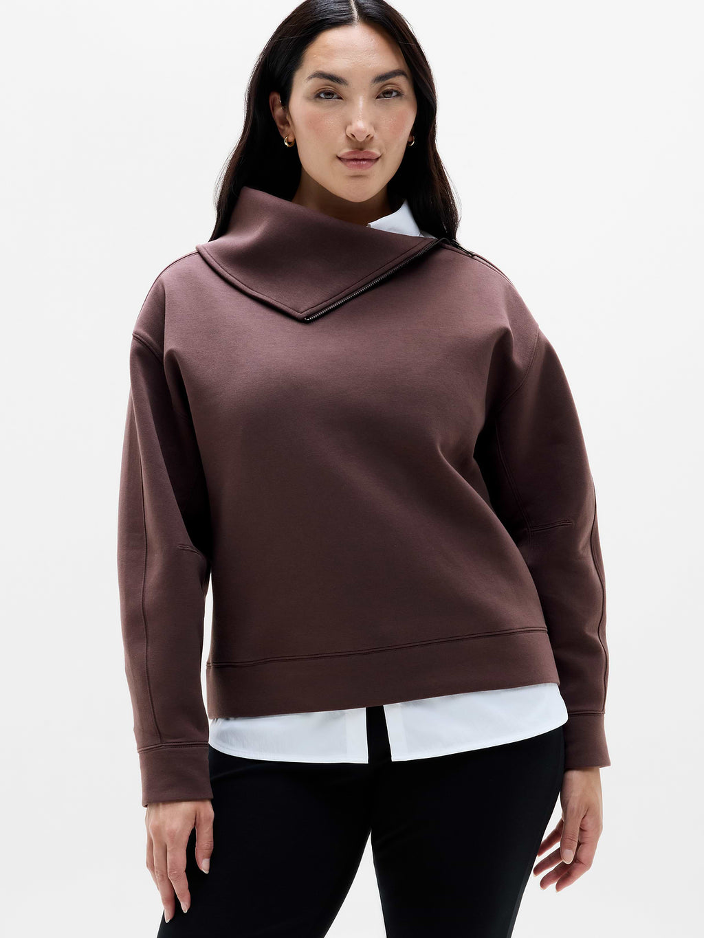 Form Knit Shawl Collar Sweatshirt - Nocturnal