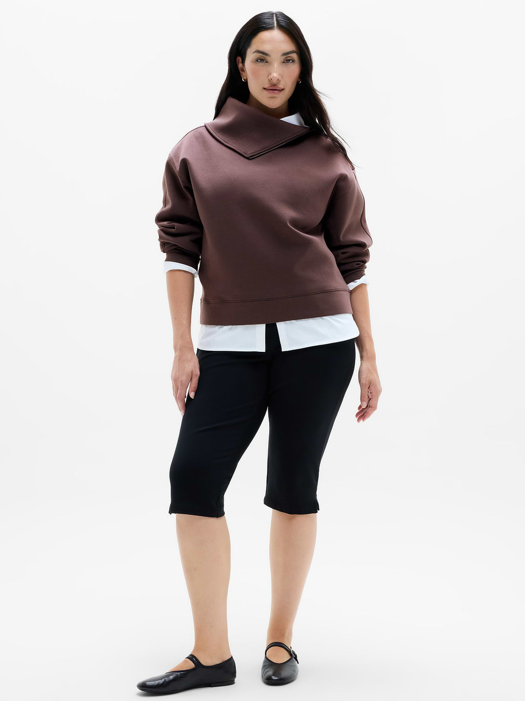 Form Knit Shawl Collar Sweatshirt - Nocturnal