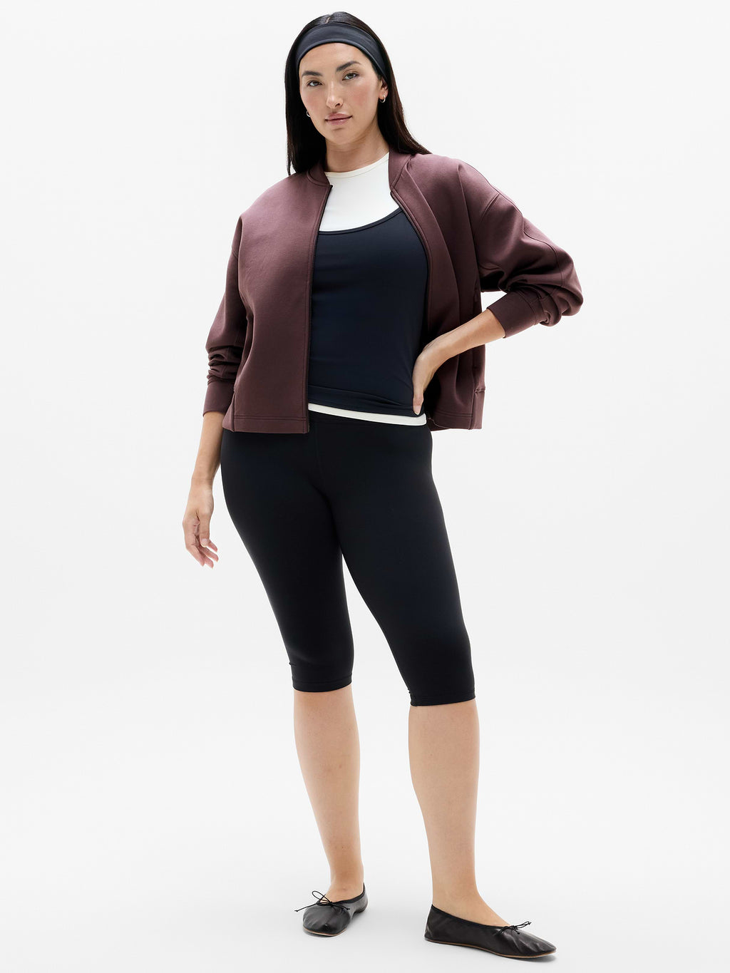 Form Knit Bomber Sweatshirt - Nocturnal