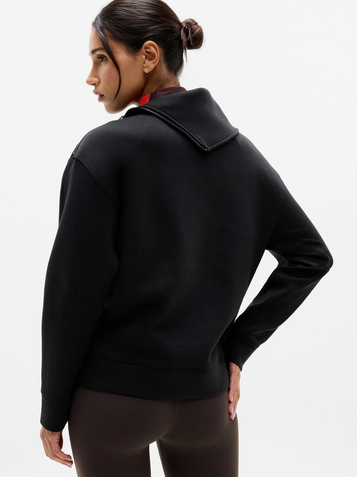 Form Knit Shawl Collar Sweatshirt - Black