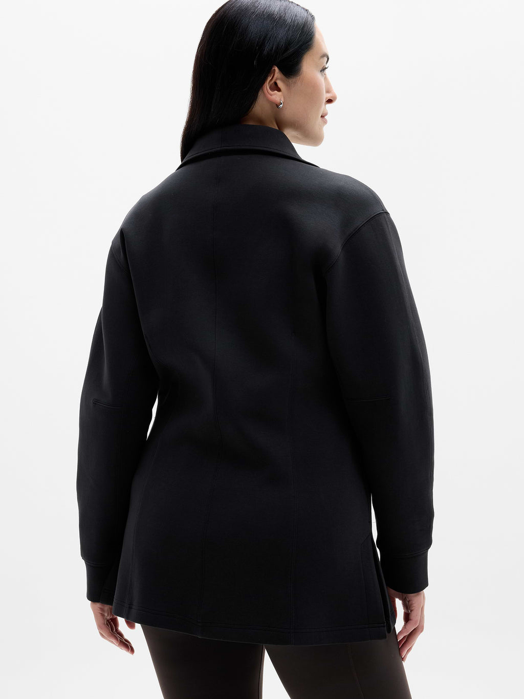 Form Knit Seamed Full Zip - Black