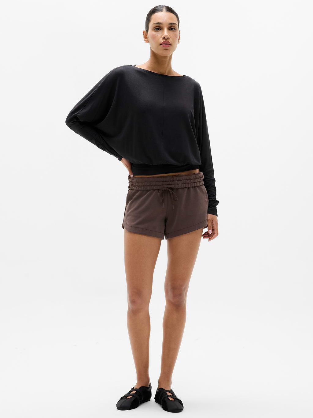 Dream Drape Long Sleeve Top - Black