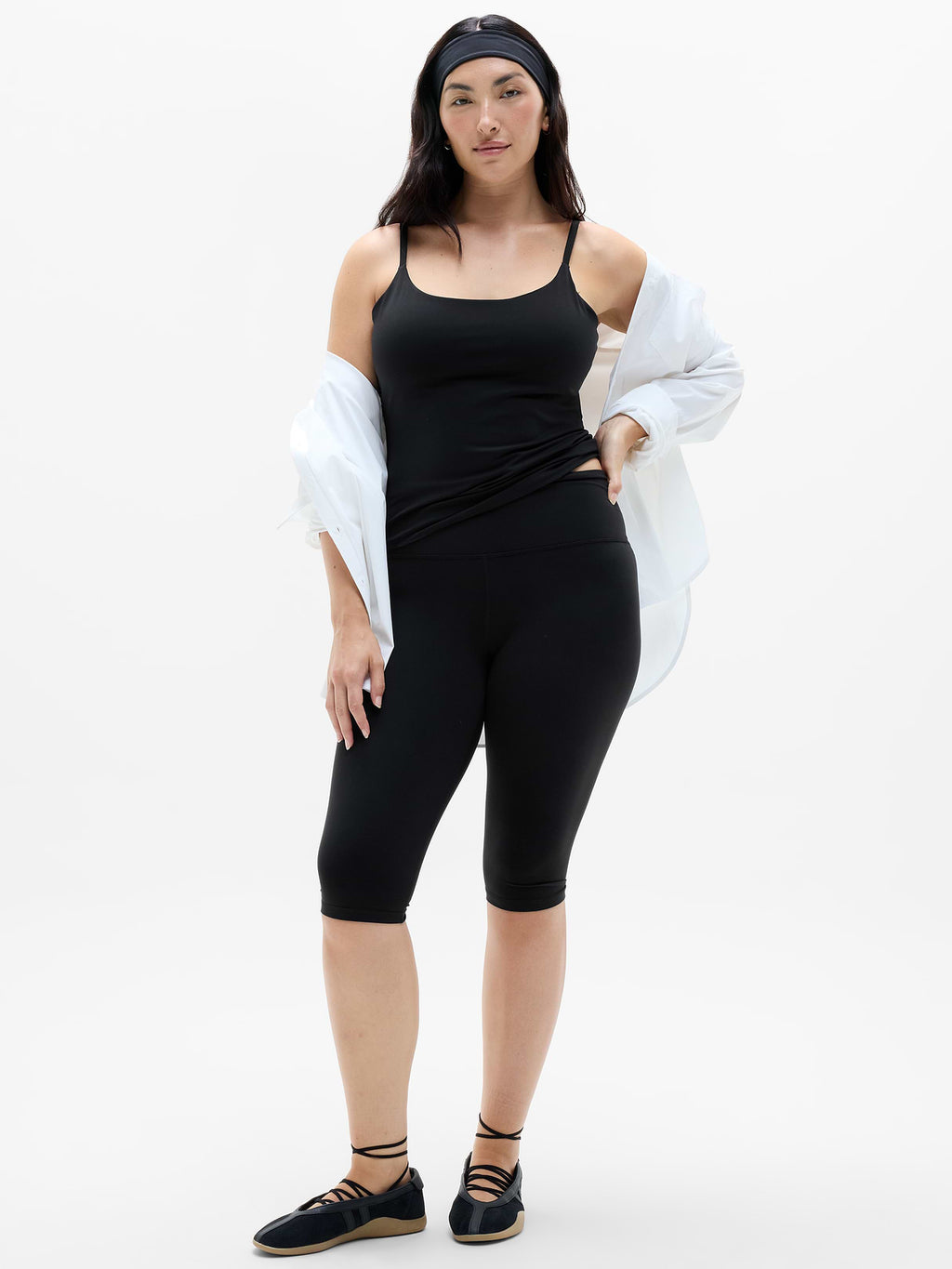 BodyMove Cami Built In Bra Tank - Black