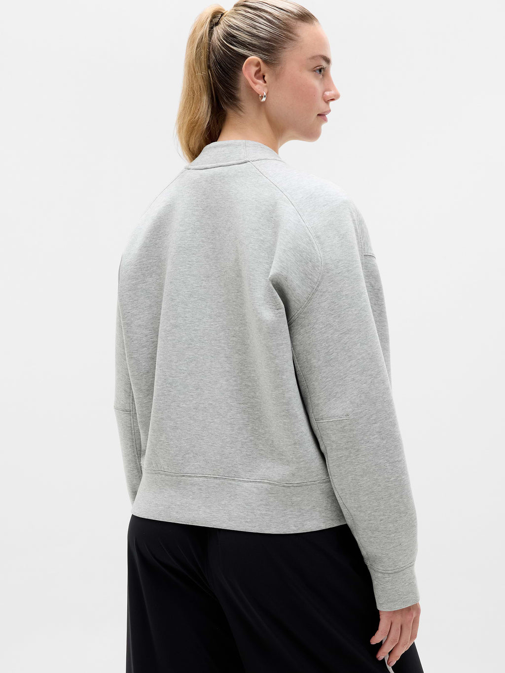 Form Knit Bomber Sweatshirt - Grey Heather