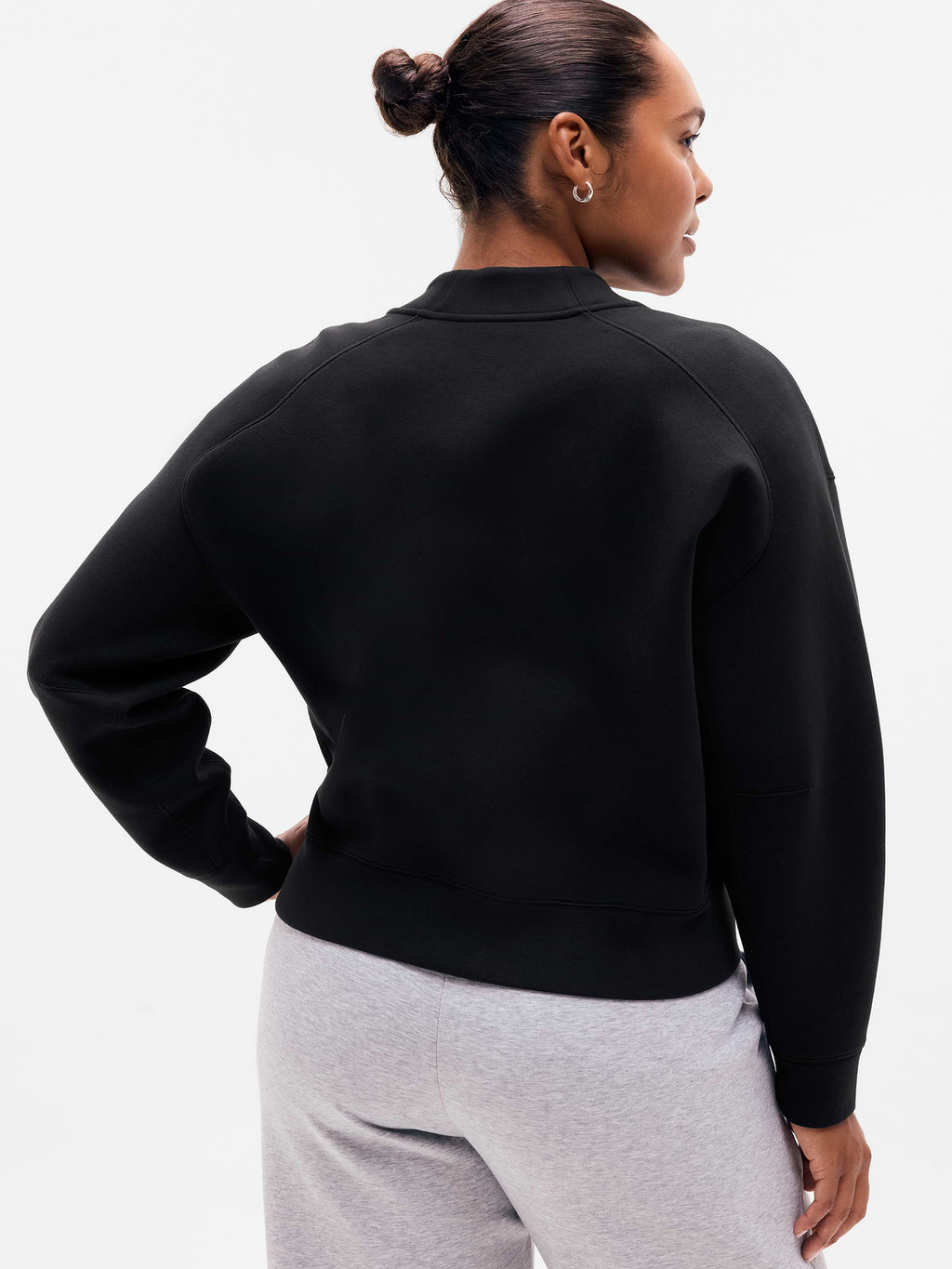 Form Knit Bomber Sweatshirt - Black