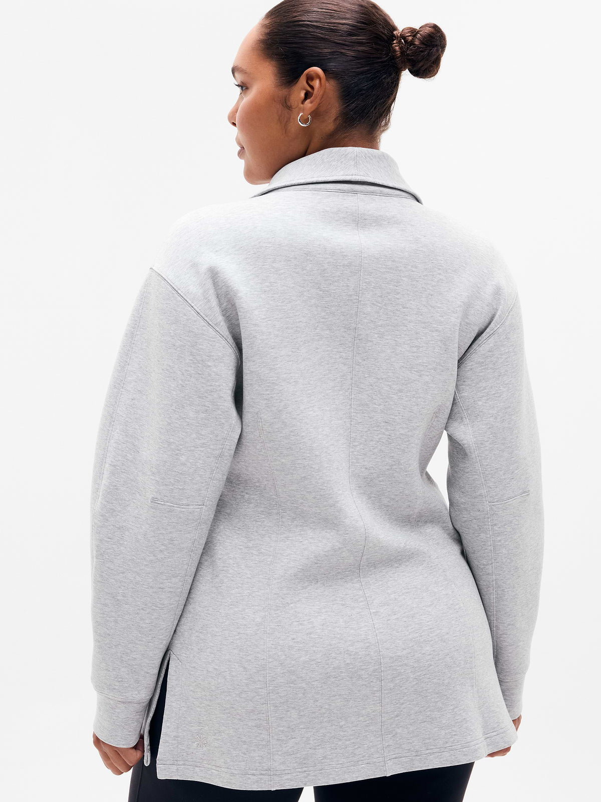 Form Knit Seamed Full Zip - Grey Heather