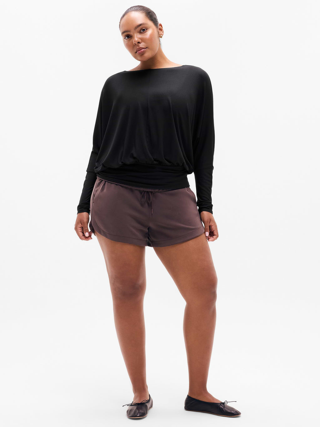 Dream Drape Long Sleeve Top - Black