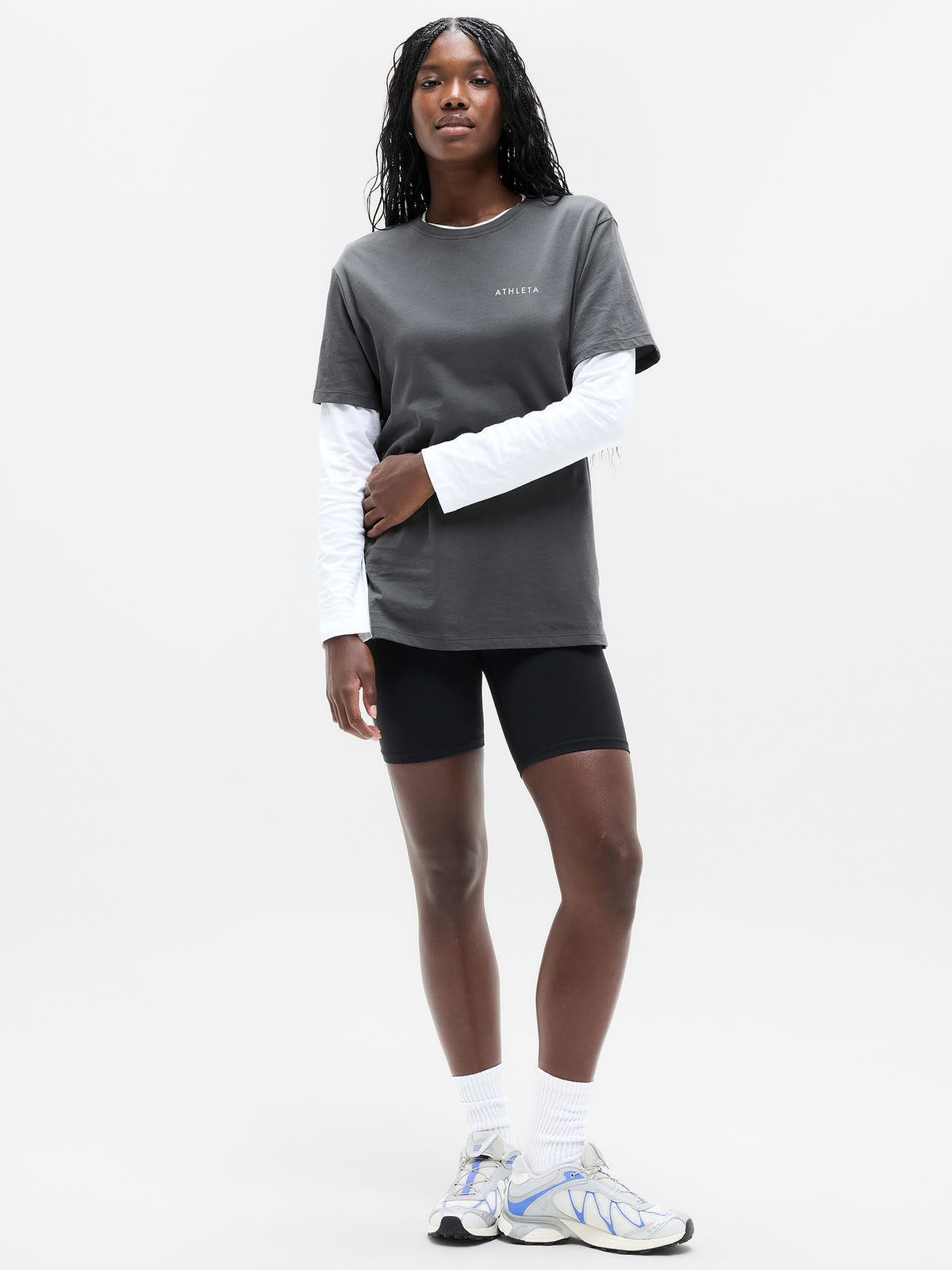 Favorite Cotton Relaxed Graphic Tee - Floral Ash