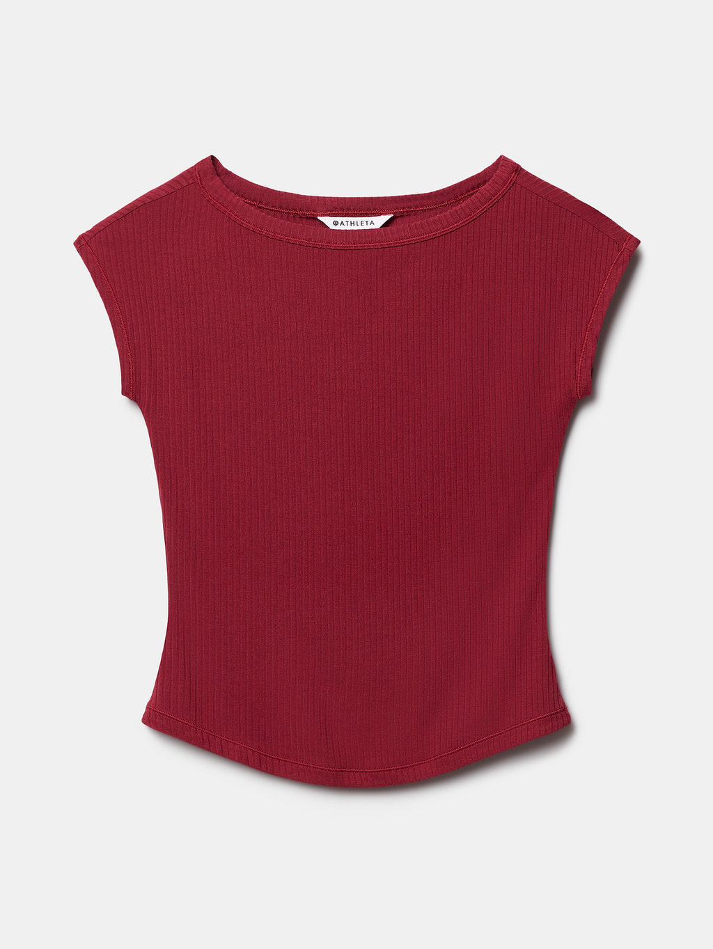 Perfect Rib Boatneck Tee - Decadent Red