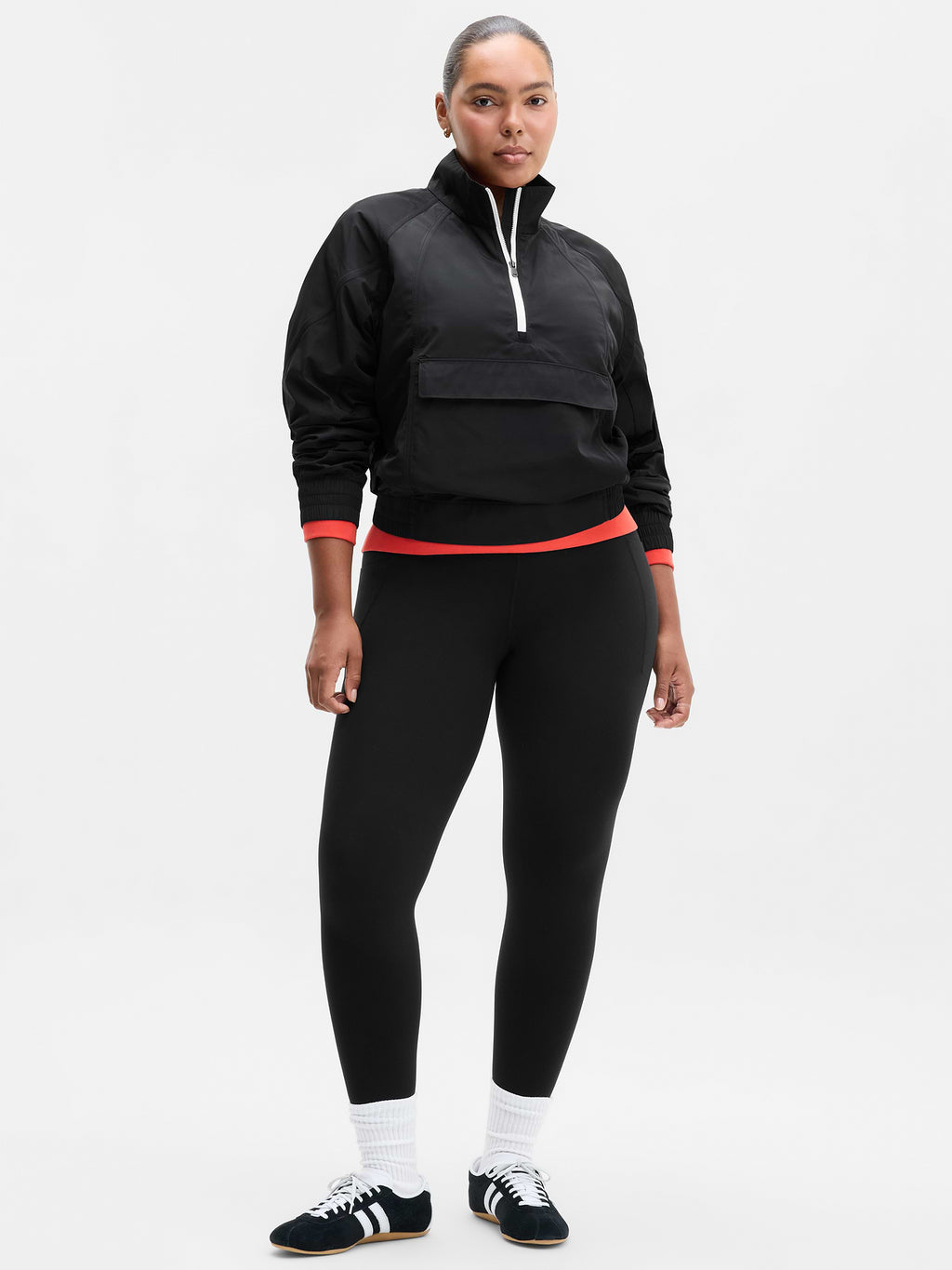 Half Zip Windbreaker - Black