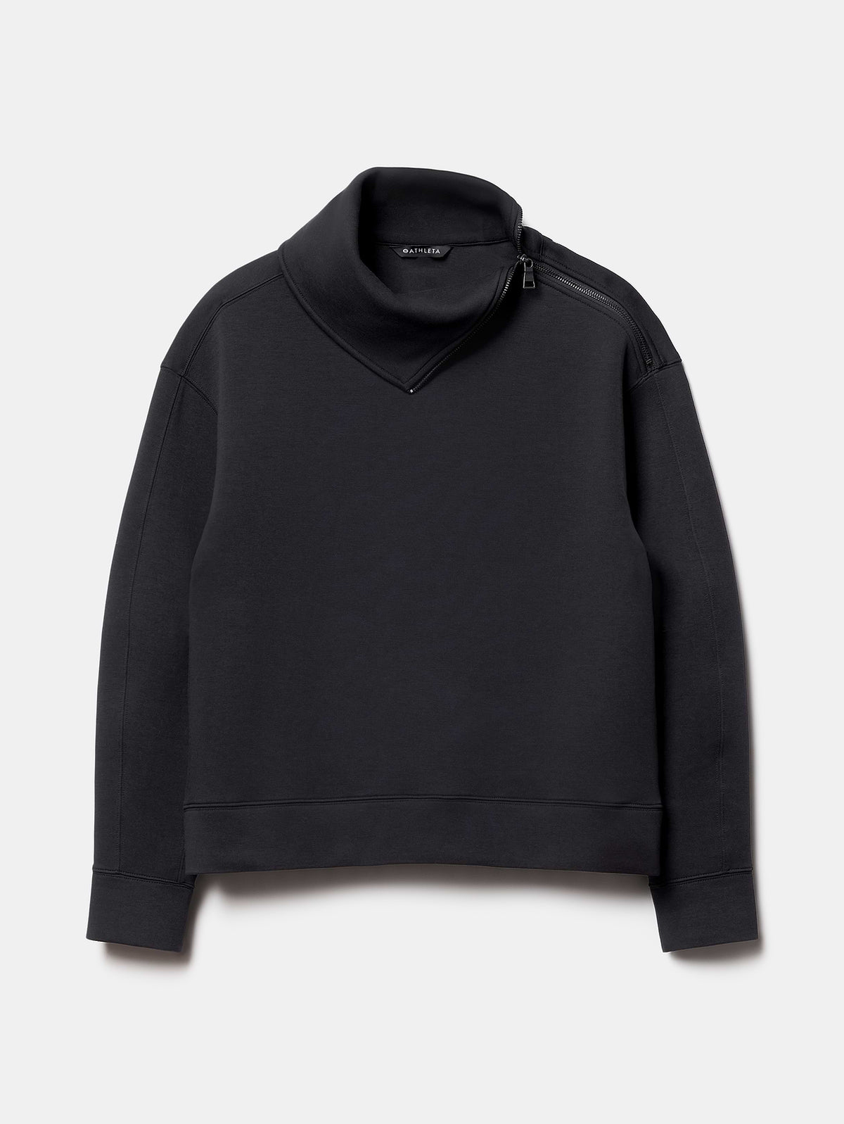 Form Knit Shawl Collar Sweatshirt - Black