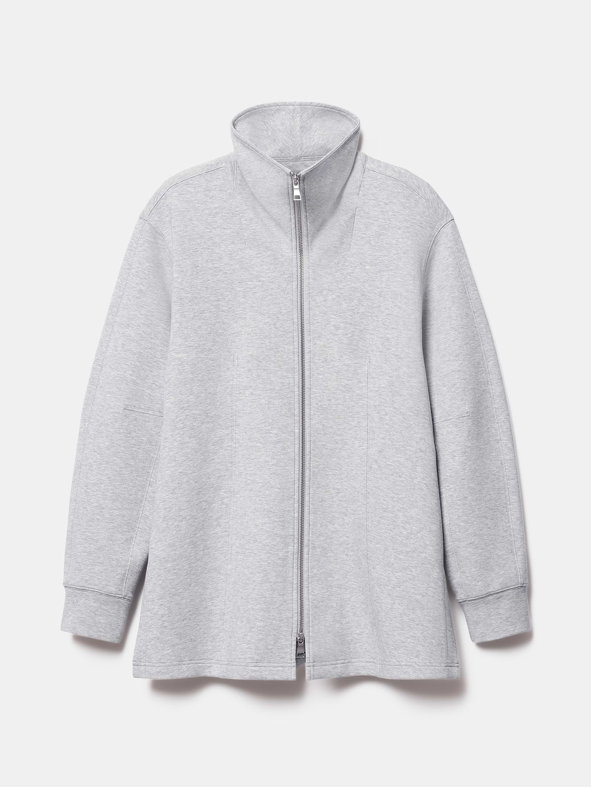 Form Knit Seamed Full Zip - Grey Heather