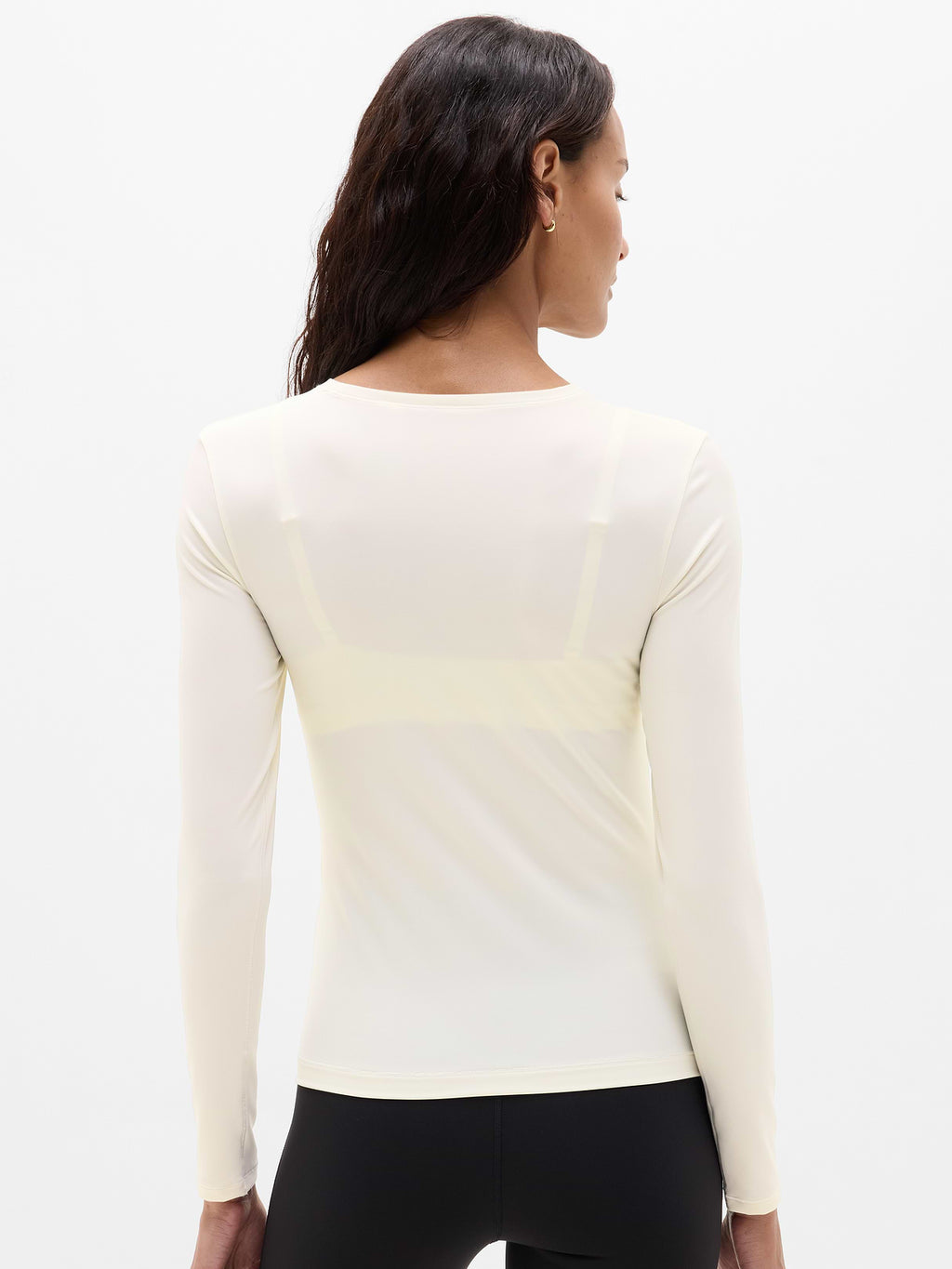 BodyMove Crew Neck Long Sleeve Top - Bone