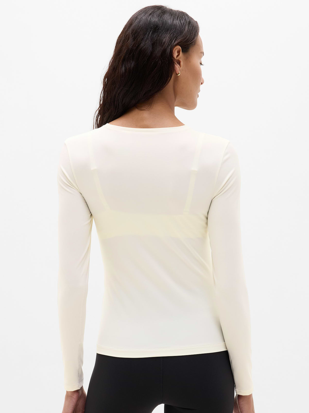 BodyMove Crew Neck Long Sleeve Top - Bone