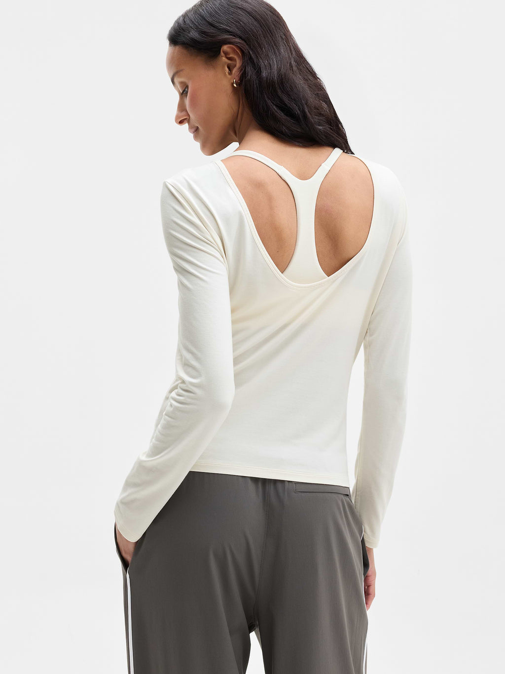 Foundation Scoop Back Top - Pearl