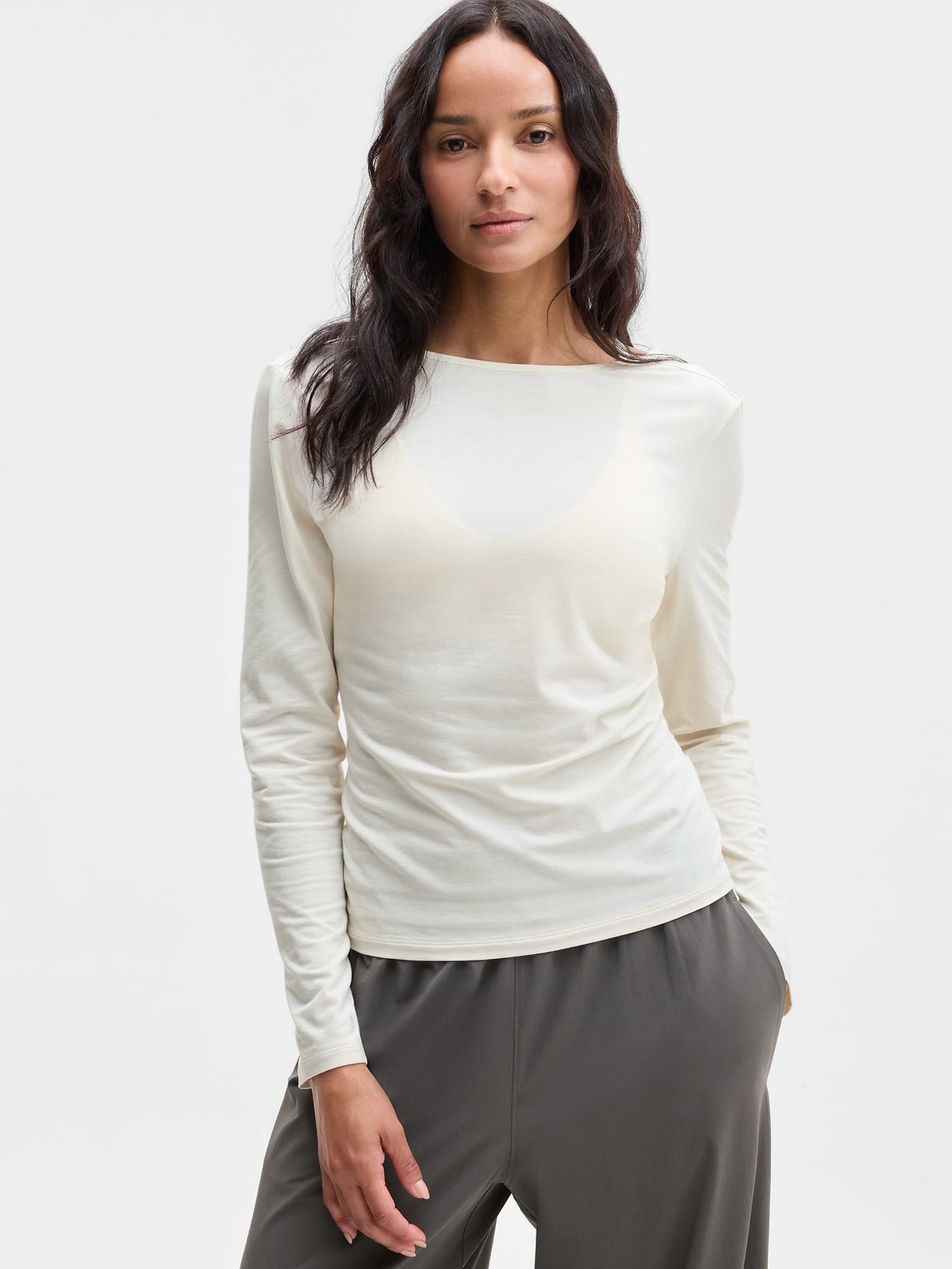 Foundation Scoop Back Top - Pearl