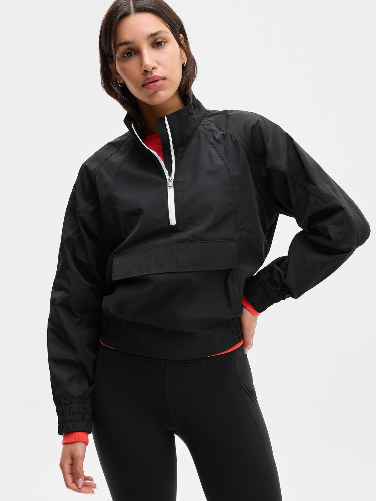 Half Zip Windbreaker - Black