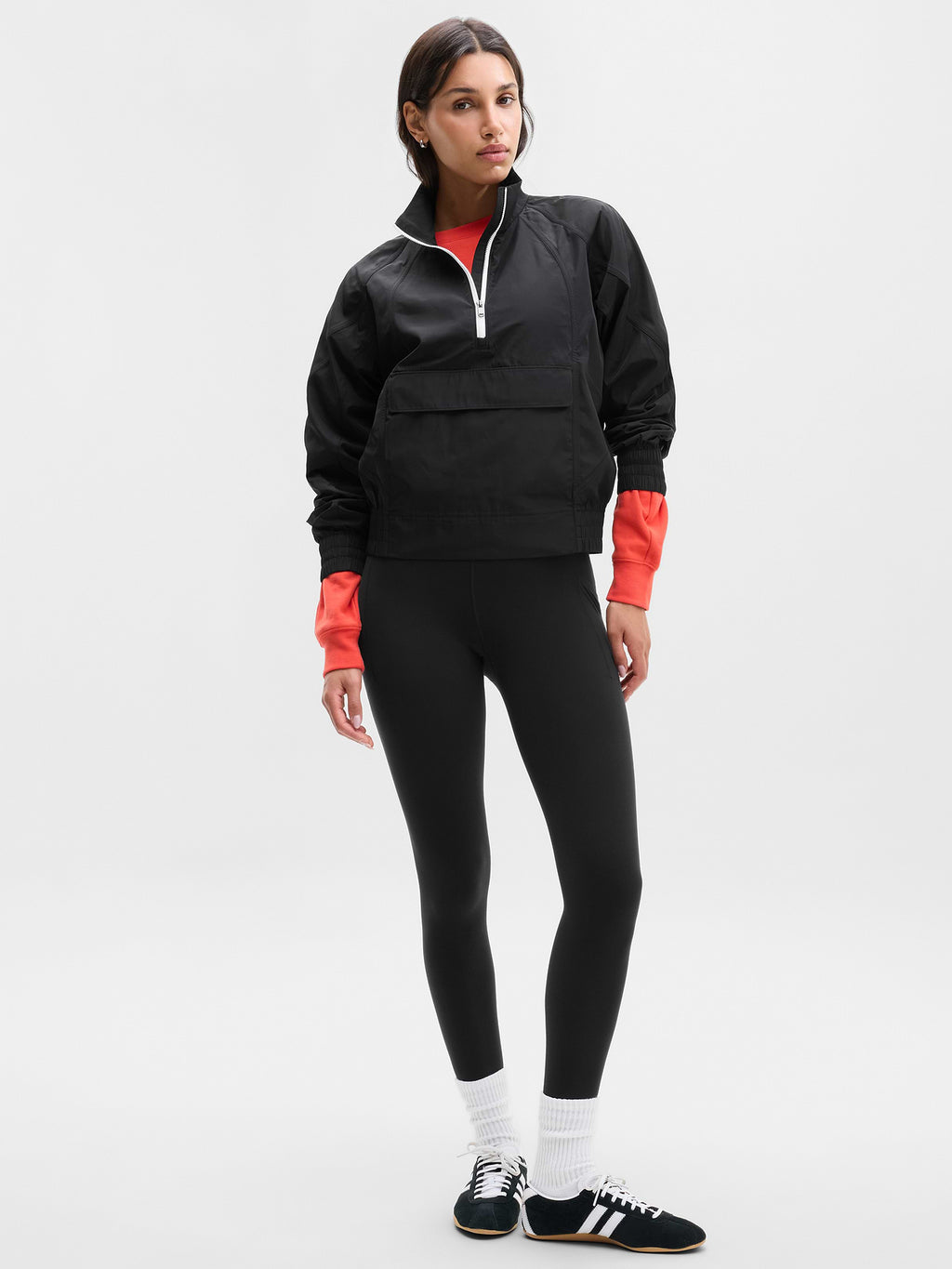 Half Zip Windbreaker - Black